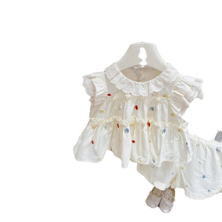Baby Girls Korean Floral Princess Suit Set 2025 Summer – Baby & Children's Outfits – Image 5