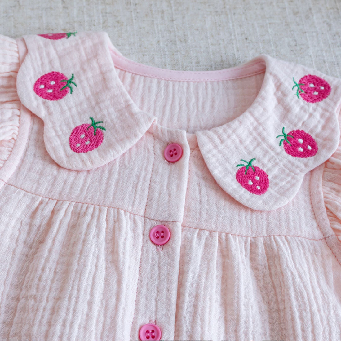 Baby Girls Korean Strawberry Lace Shirt & Shorts Set – Baby & Children's Outfits – Image 3