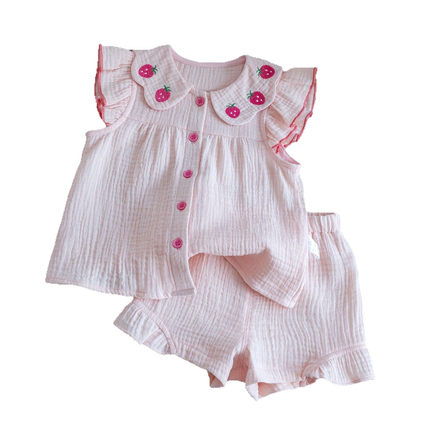 Baby Girls Korean Strawberry Lace Shirt & Shorts Set – Baby & Children's Outfits – Image 5