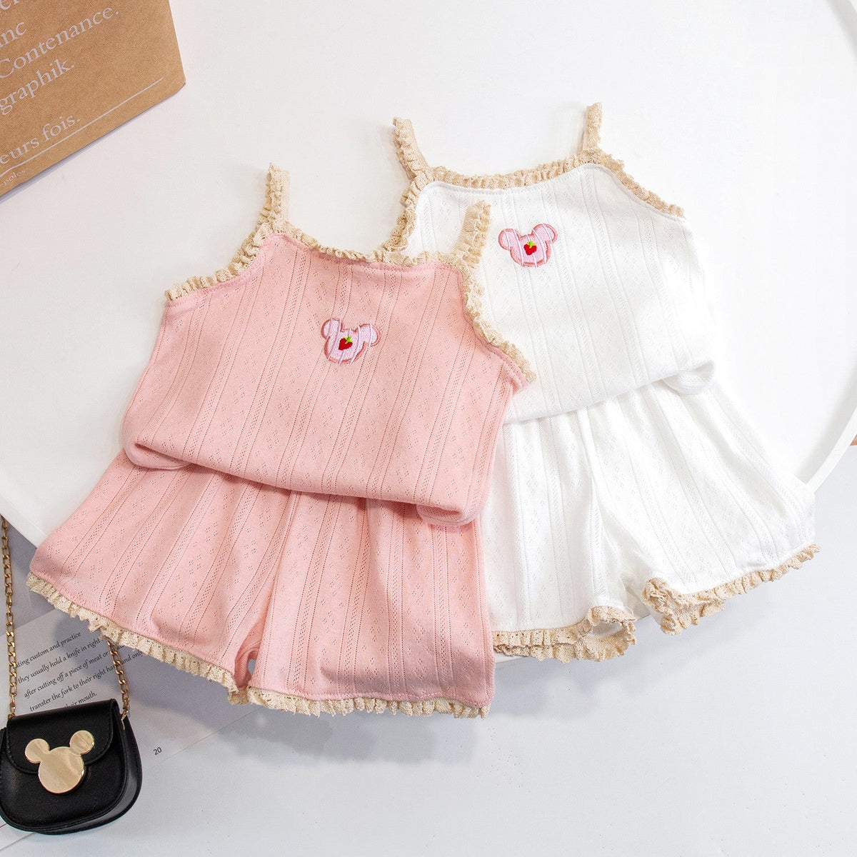 Baby Girls Cotton Sling Pajama Set Summer Homewear – Baby & Children's Outfits – Image 1