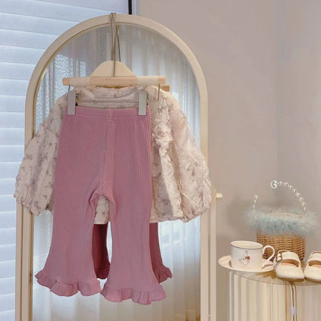 Baby Girls Korean Autumn Floral Top & Lace Pants Set – Baby & Children's Outfits – Image 4