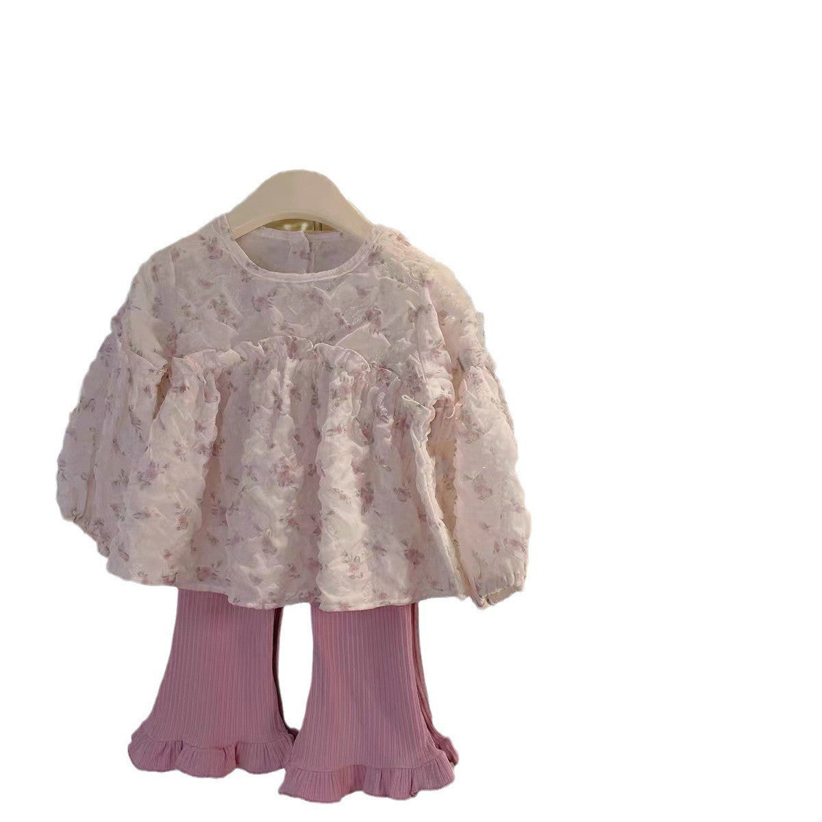 Baby Girls Korean Autumn Floral Top & Lace Pants Set – Baby & Children's Outfits – Image 5
