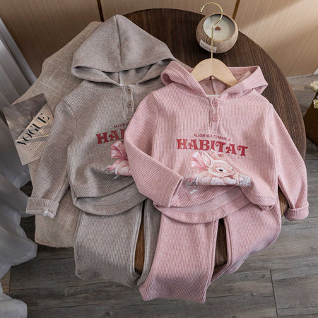 Baby Girls Rabbit Hooded Sweatshirt Set Autumn – Baby & Children's Outfits – Image 4