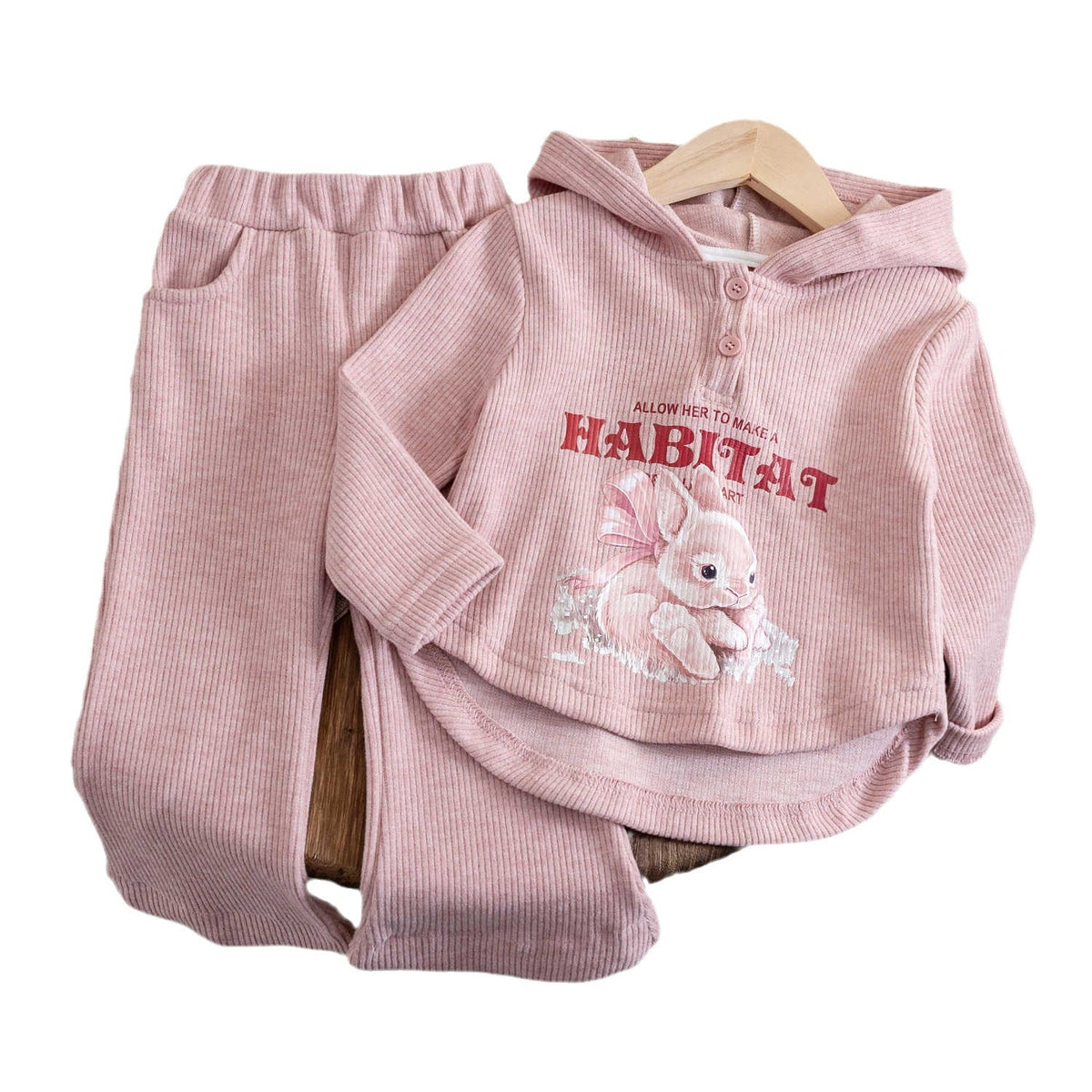 Baby Girls Rabbit Hooded Sweatshirt Set Autumn – Baby & Children's Outfits – Image 5