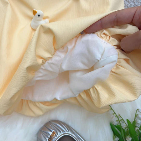 Baby Girls Yellow Duck Flower Bud Dress Set – Baby & Children's Outfits – Image 4