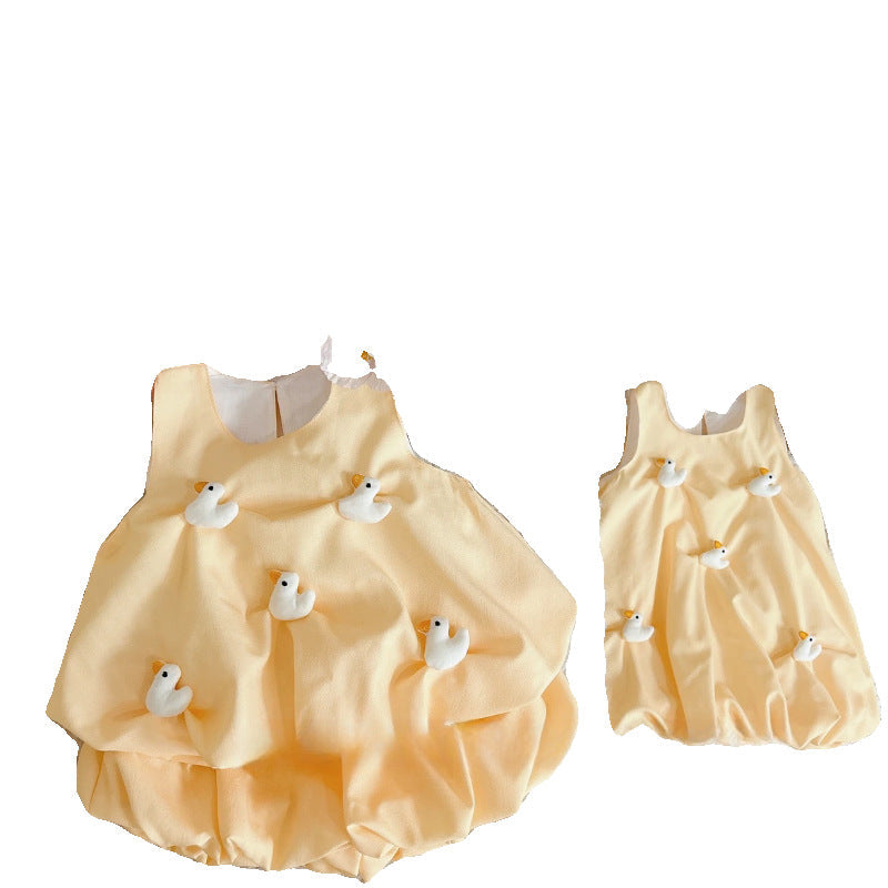 Baby Girls Yellow Duck Flower Bud Dress Set – Baby & Children's Outfits – Image 5