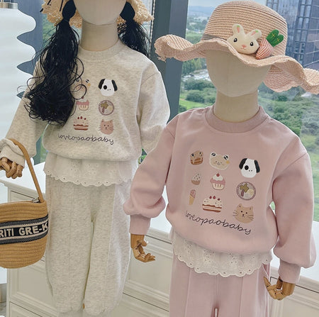 Baby Girls Cartoon Sweatshirt Set Autumn Spring – Baby & Children's Outfits – Image 2