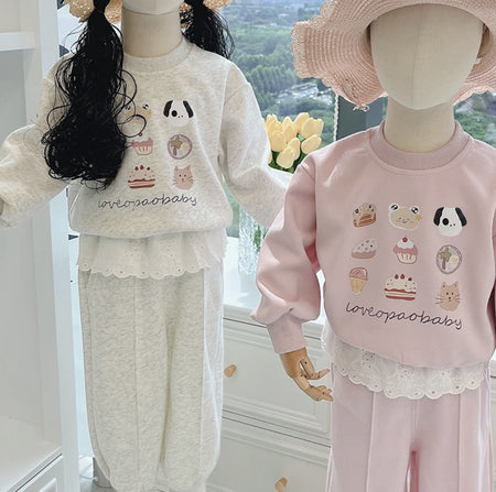Baby Girls Cartoon Sweatshirt Set Autumn Spring – Baby & Children's Outfits – Image 3