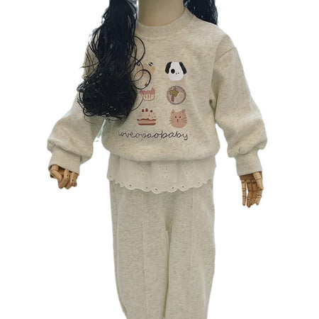 Baby Girls Cartoon Sweatshirt Set Autumn Spring – Baby & Children's Outfits – Image 5