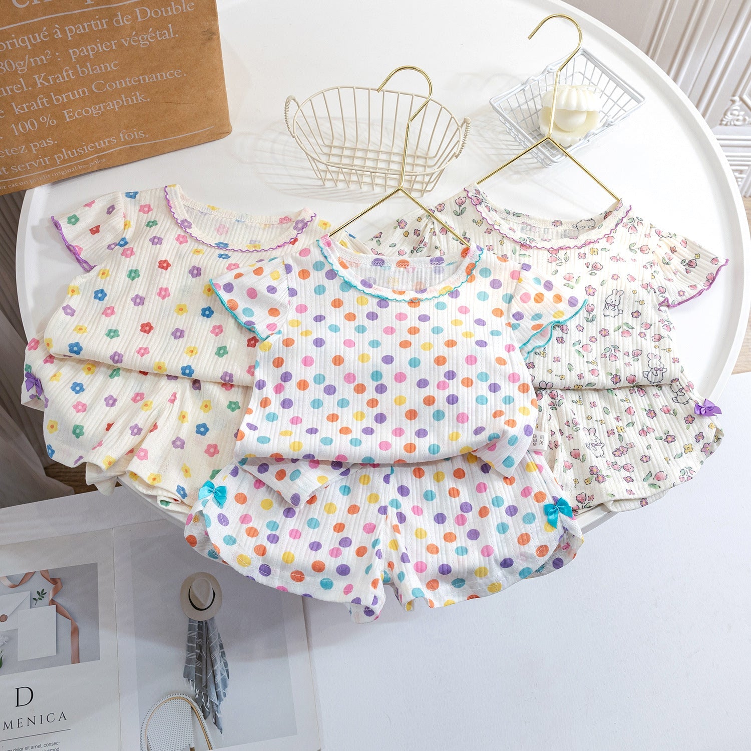Baby Girls Cotton Floral Pajama Set Summer – Baby & Children's Outfits – Image 4