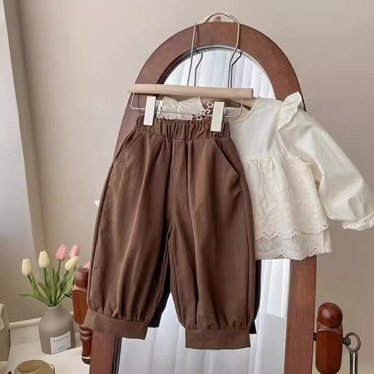 Baby Girls Lace Shirt Autumn Suit Set – Baby & Children's Outfits – Image 3