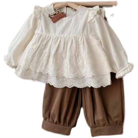 Baby Girls Lace Shirt Autumn Suit Set – Baby & Children's Outfits – Image 5