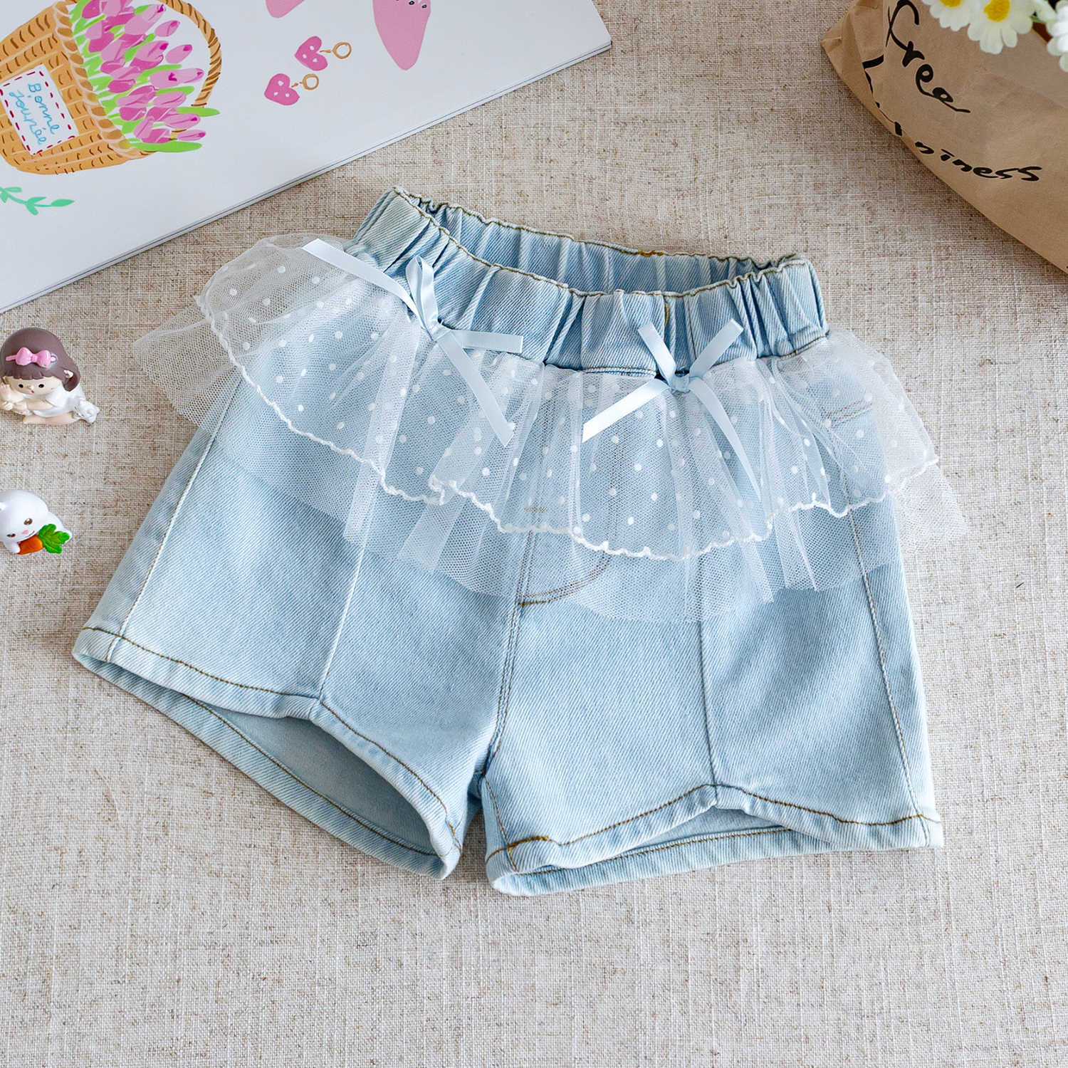 Baby Girls Korean Bow T-Shirt & Denim Shorts Set – Baby & Children's Outfits – Image 4