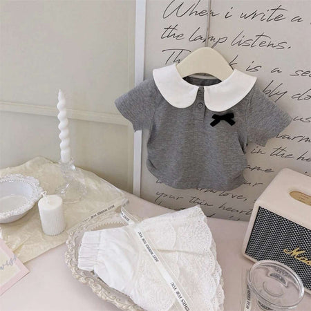 Baby Girls Doll Collar Top & Cake Skirt Set – Baby & Children's Outfits – Image 1
