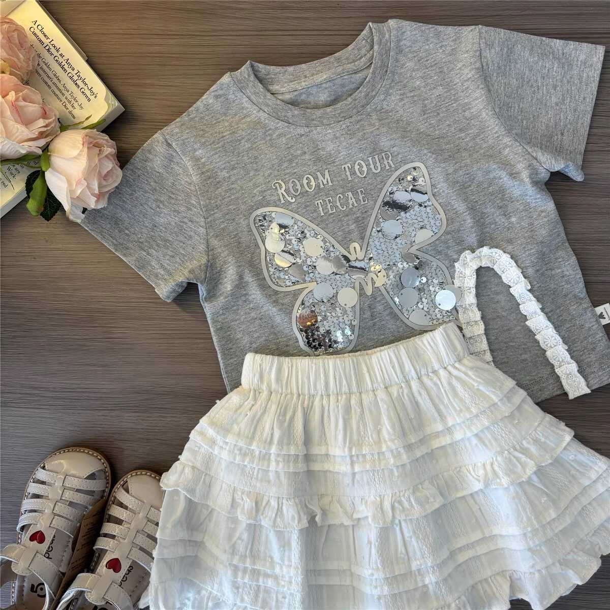 Baby Girls Sequin Butterfly Skirt Set – Baby & Children's Outfits – Image 3