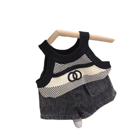 Baby Girls Striped Suspender Top & Denim Shorts Set – Baby & Children's Outfits – Image 5