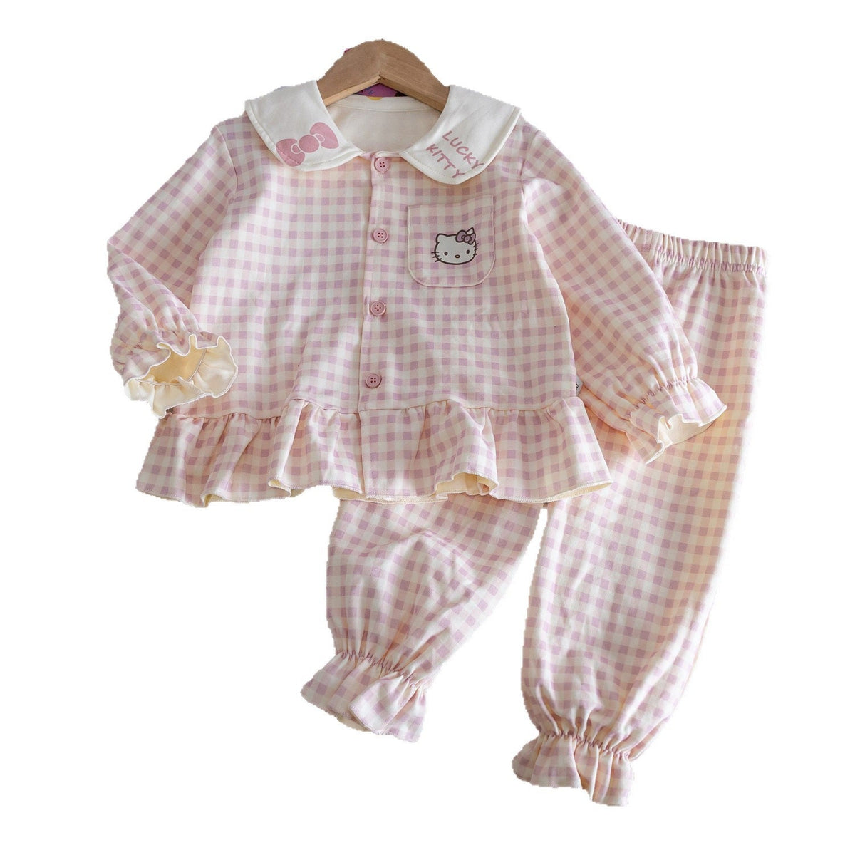 Baby Girls Korean Cartoon Pajama Set Spring Autumn – Pajamas – Image 5