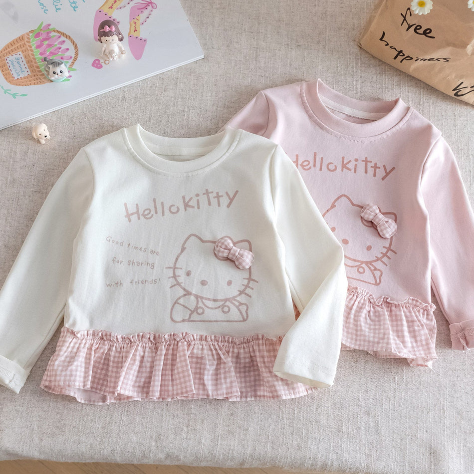 Baby Girls Cartoon Long Sleeve Korean Top – T-Shirts – Image 1