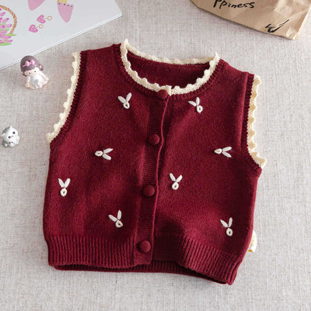 Baby Girls Knitted Vest Outerwear Autumn – Vests – Image 3