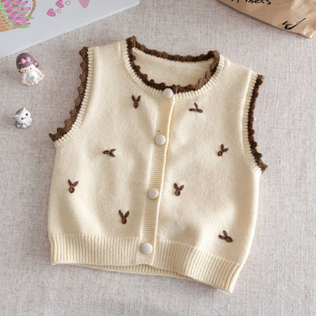 Baby Girls Knitted Vest Outerwear Autumn – Vests – Image 4