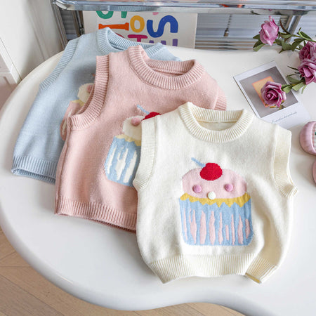 Baby Girls Cartoon Knitted Vest Autumn – Vests – Image 3