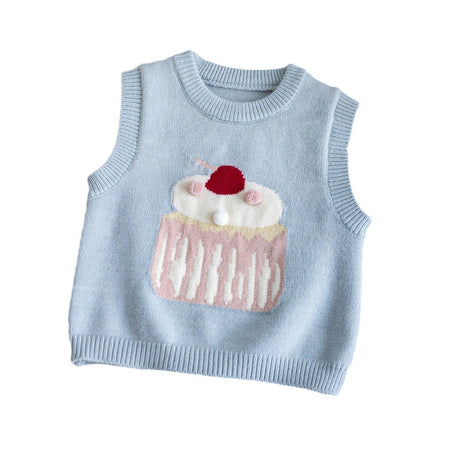 Baby Girls Cartoon Knitted Vest Autumn – Vests – Image 5
