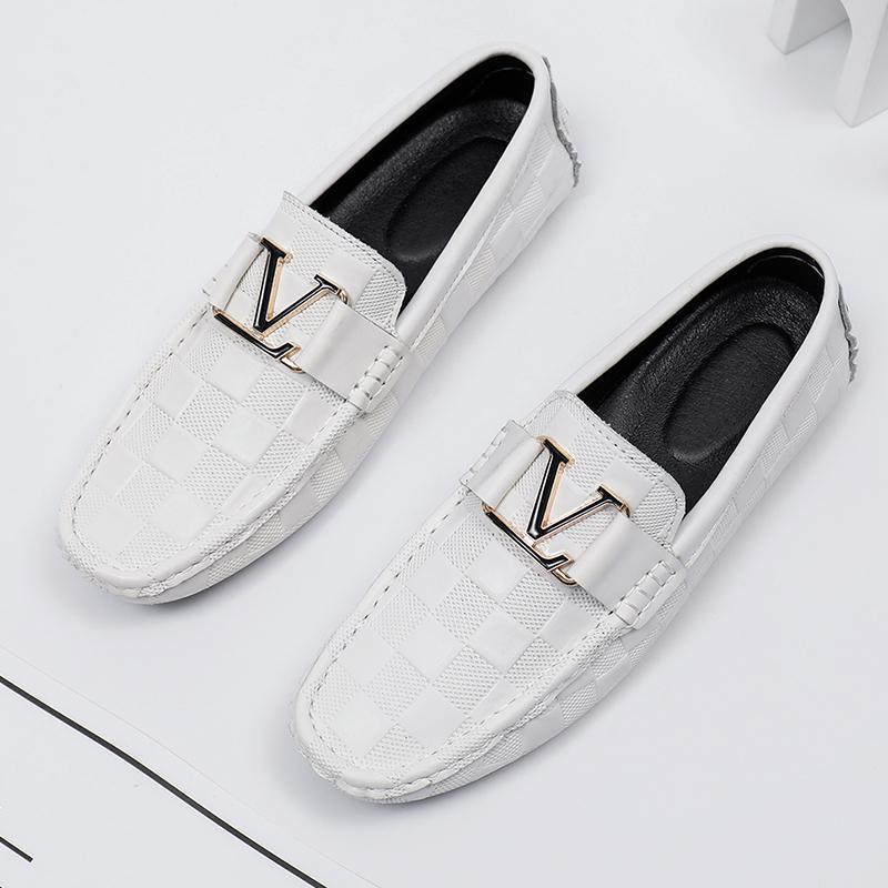 White men's formal shoes - leather dress shoes for office and business occasions