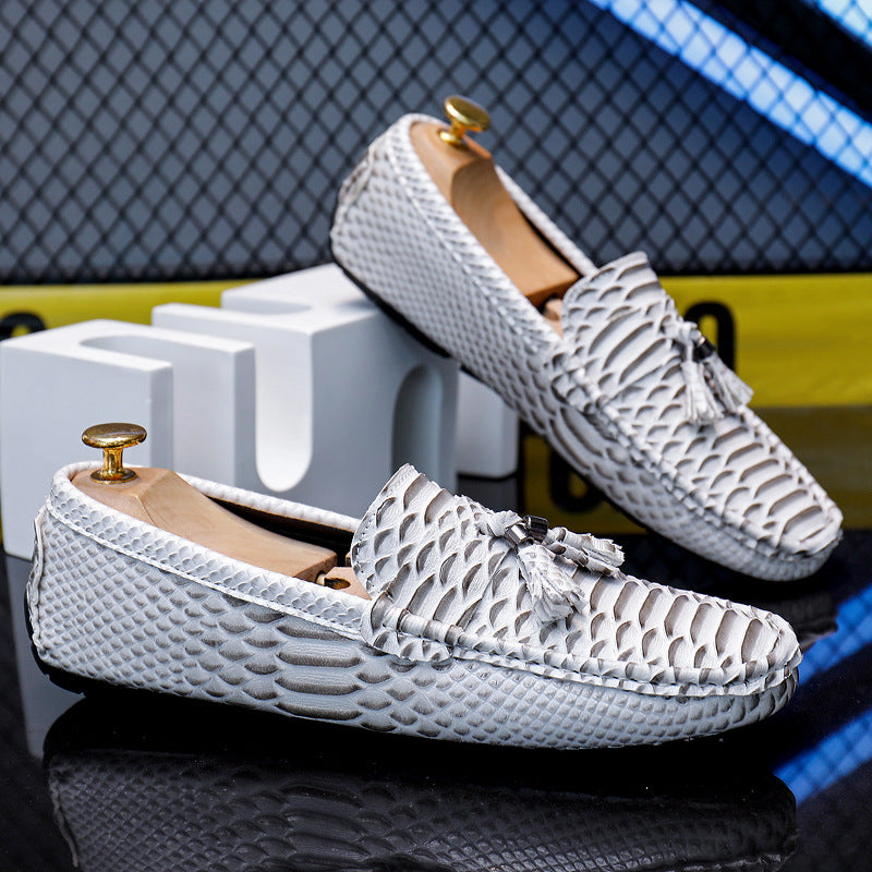 White men's formal shoes - leather dress shoes for office and business occasions