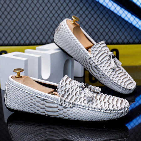 White men's formal shoes - leather dress shoes for office and business occasions