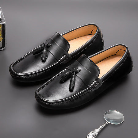 Black men's formal shoes - leather dress shoes for office and business occasions