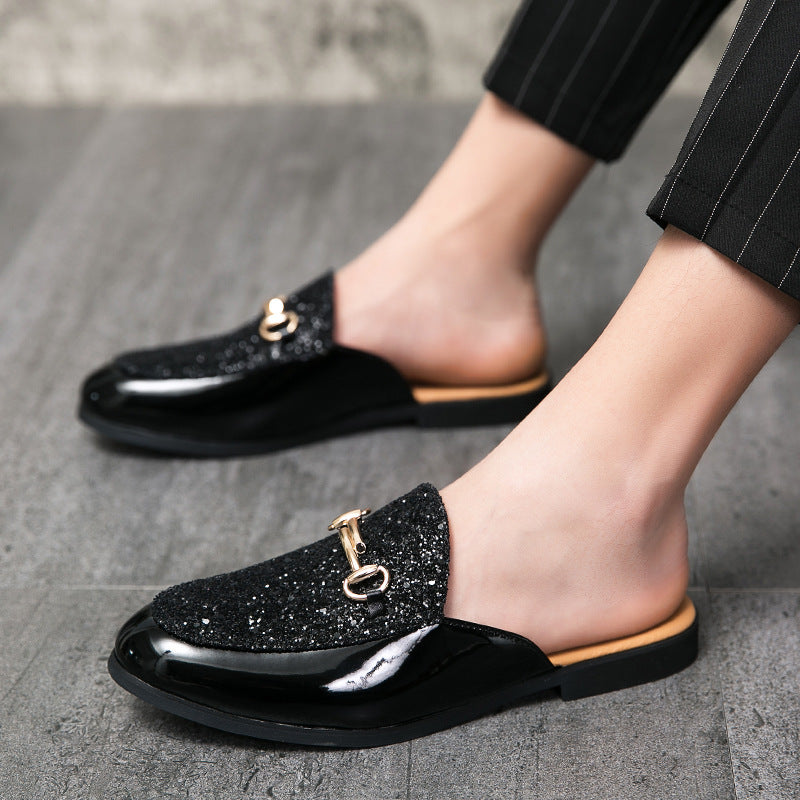 Silver Sequins men's formal shoes - leather dress shoes for office and business occasions