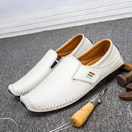 White men's formal shoes - leather dress shoes for office and business occasions