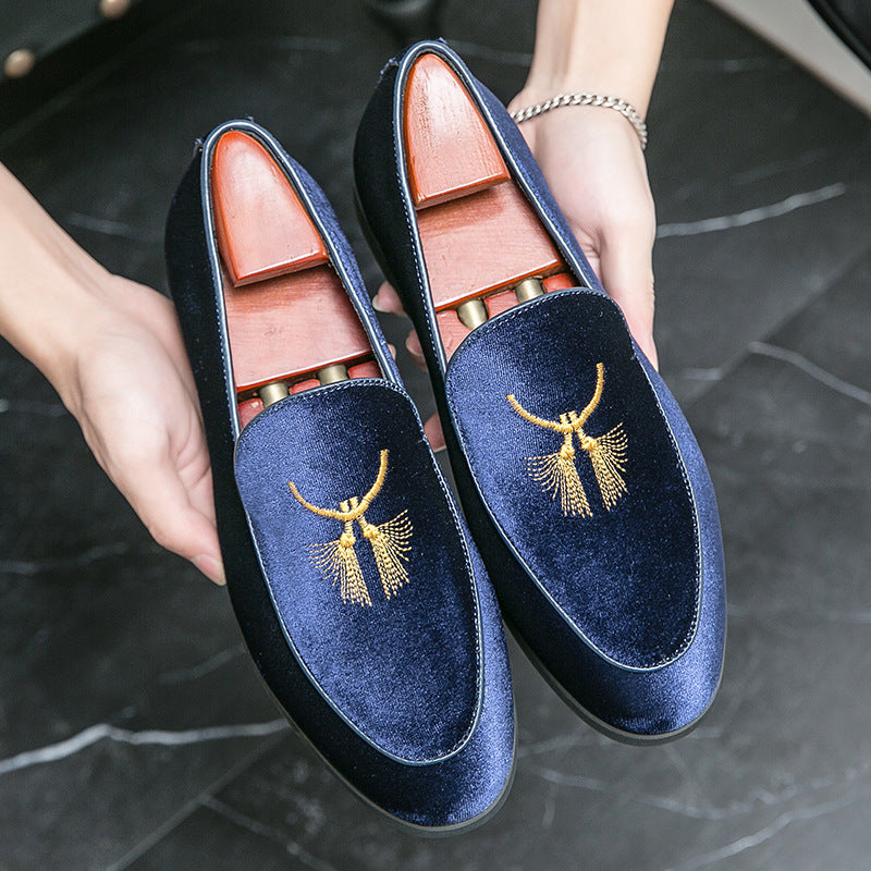 The Royal-Embroidery – Men’s "Suede-Luxe" Cross-Border Driving