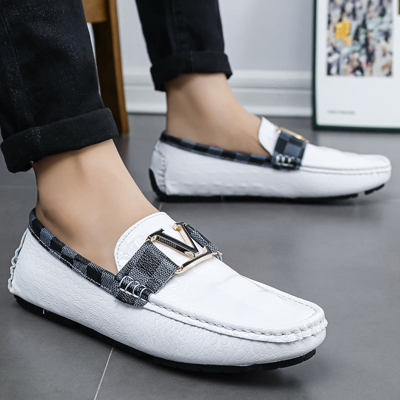 White men's formal shoes - leather dress shoes for office and business occasions