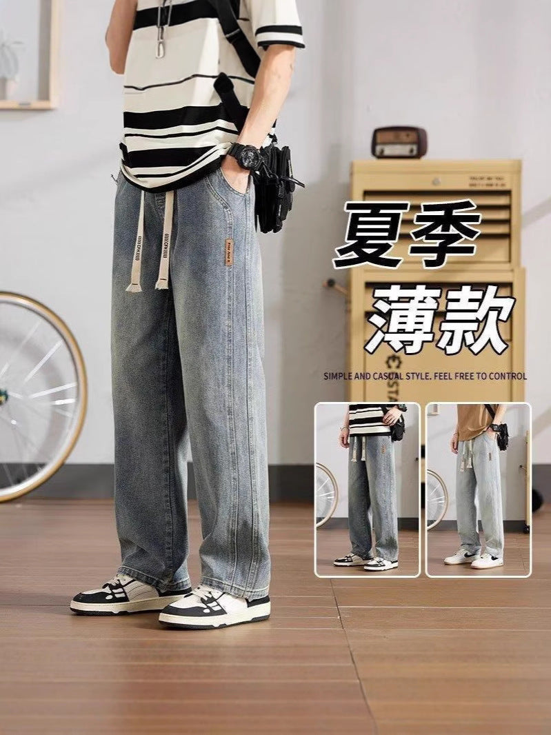 Men’s Loose Wide-Leg Jeans – Summer Casual Style