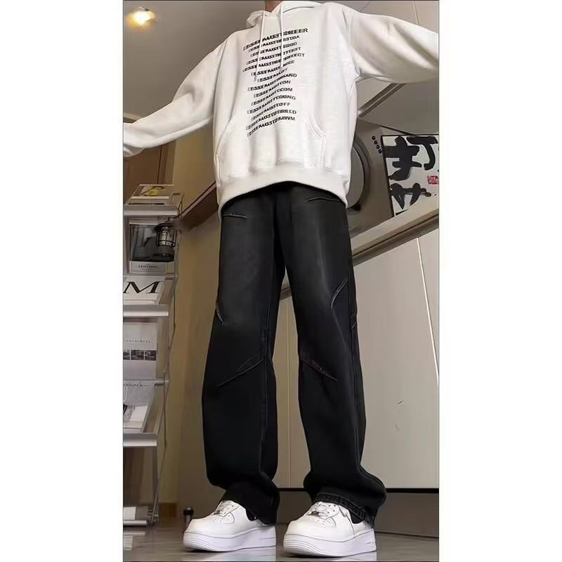 Black【T90】Xk men's jeans - casual denim trousers with comfortable fit for everyday wear