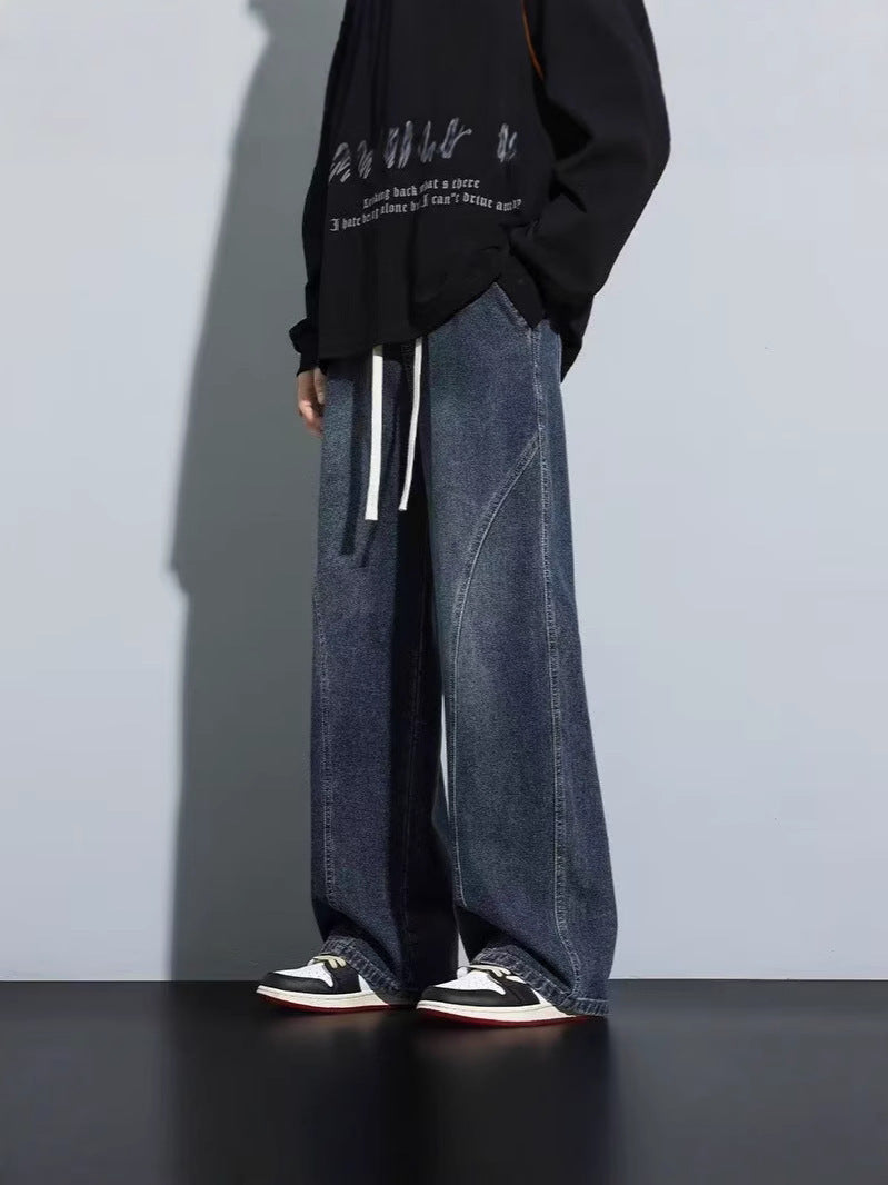 Blue【T92】Xk men's jeans - casual denim trousers with comfortable fit for everyday wear