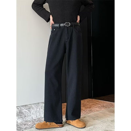 Black【Xk】 men's jeans - casual denim trousers with comfortable fit for everyday wear