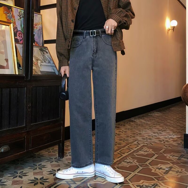 Korean Style Loose Wide-Leg Jeans – Vintage Casual Fit