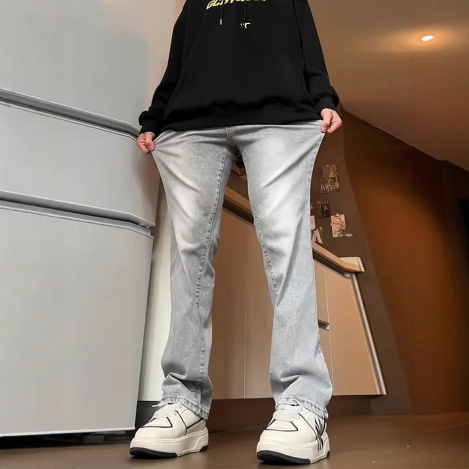 Men’s Cement Ash Slim Straight Jeans – Cleanfit Style