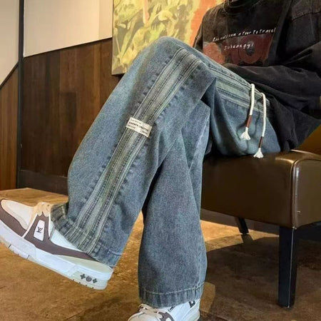 Black【】Dln men's jeans - casual denim trousers with comfortable fit for everyday wear