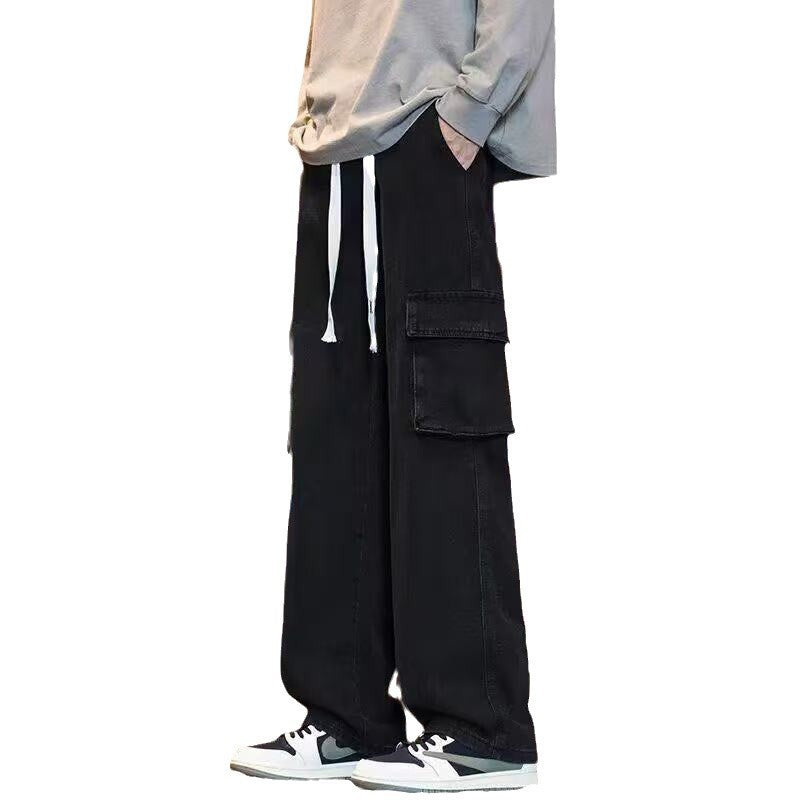 Black【】Xk men's jeans - casual denim trousers with comfortable fit for everyday wear