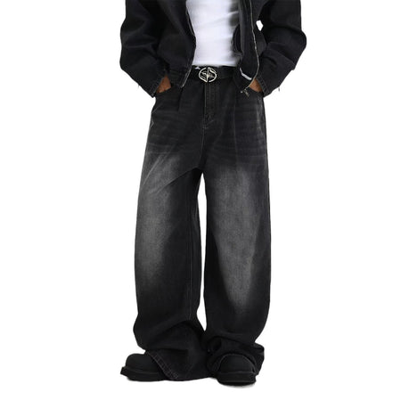 Black【Xk】【T809】 men's jeans - casual denim trousers with comfortable fit for everyday wear