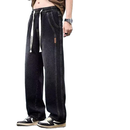 Black【】Xk men's jeans - casual denim trousers with comfortable fit for everyday wear