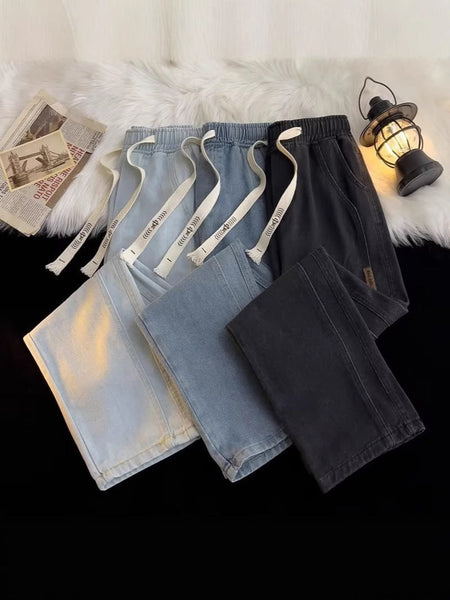 Black【】Xk men's jeans - casual denim trousers with comfortable fit for everyday wear
