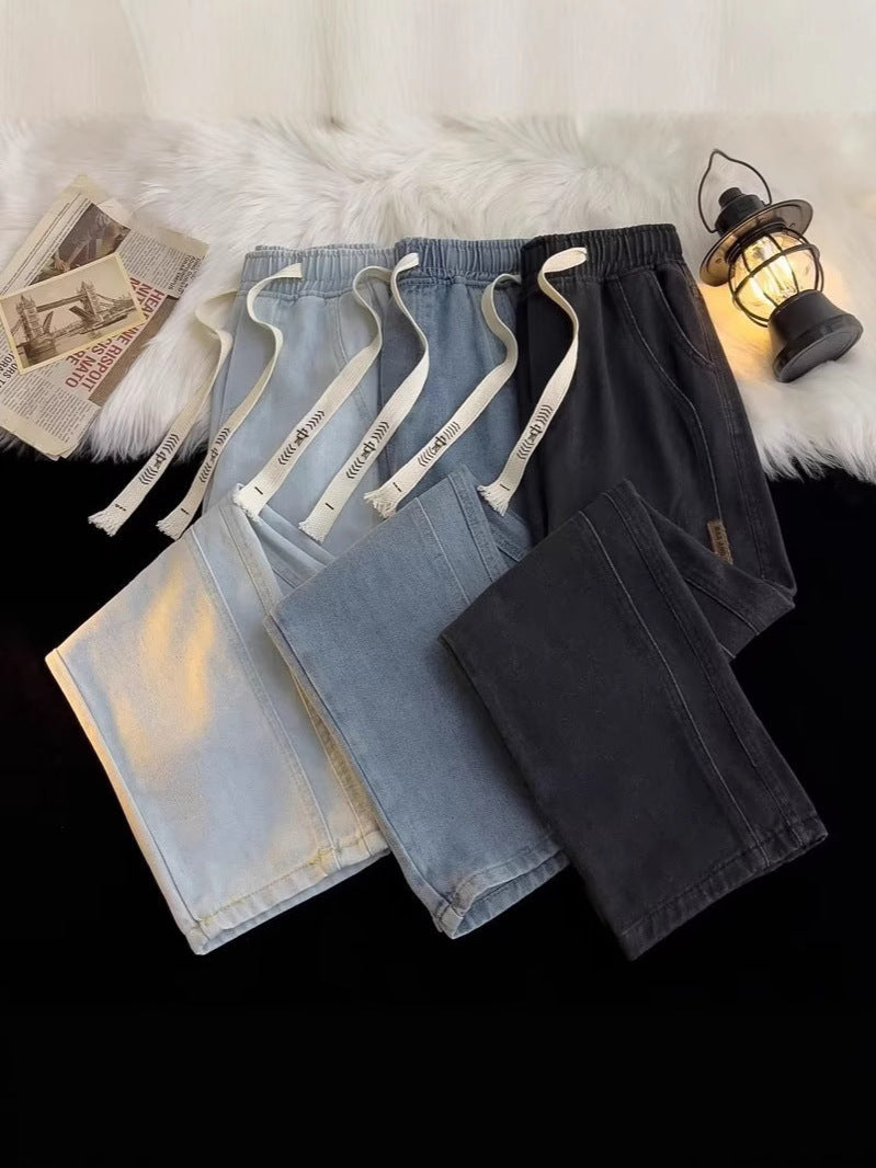 Black【】Xk men's jeans - casual denim trousers with comfortable fit for everyday wear
