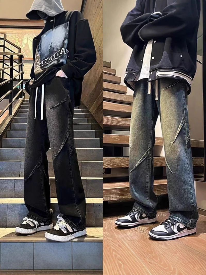 Black【T90】Xk men's jeans - casual denim trousers with comfortable fit for everyday wear