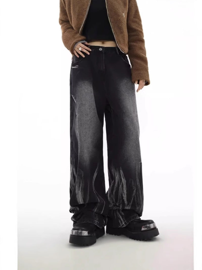 Men’s Tie-Dye Wide-Leg Jeans – Vintage Street Style