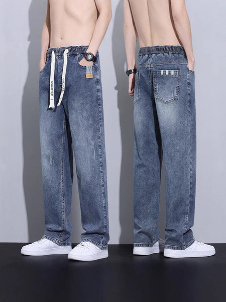 Blue【】Dln men's jeans - casual denim trousers with comfortable fit for everyday wear