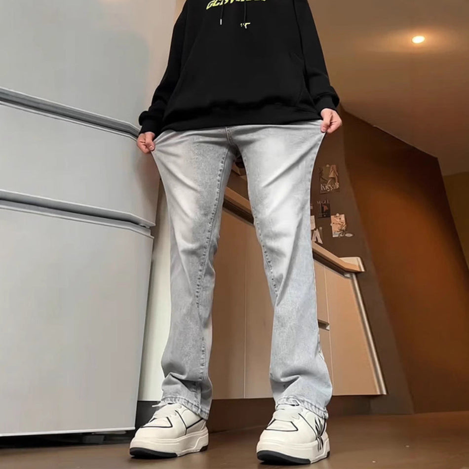 Men’s Washed Retro Blue Jeans – High Street Style